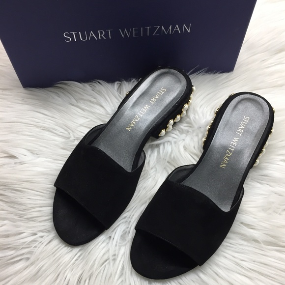 Stuart Weitzman Shoes - Stuart Weitzman Black and Pearl Sandals 8.5M